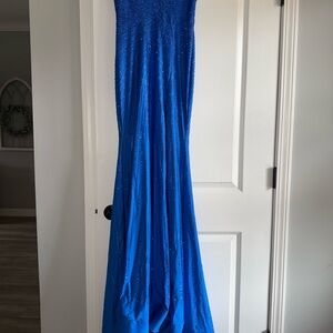 Sherri Hill 55921 Size 2 Strapless Formal Gown Dress Royal Blue